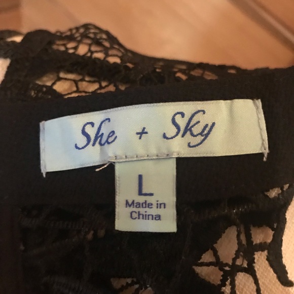 Black Lace Embellished Sleeveless Top - Picture 7 of 7